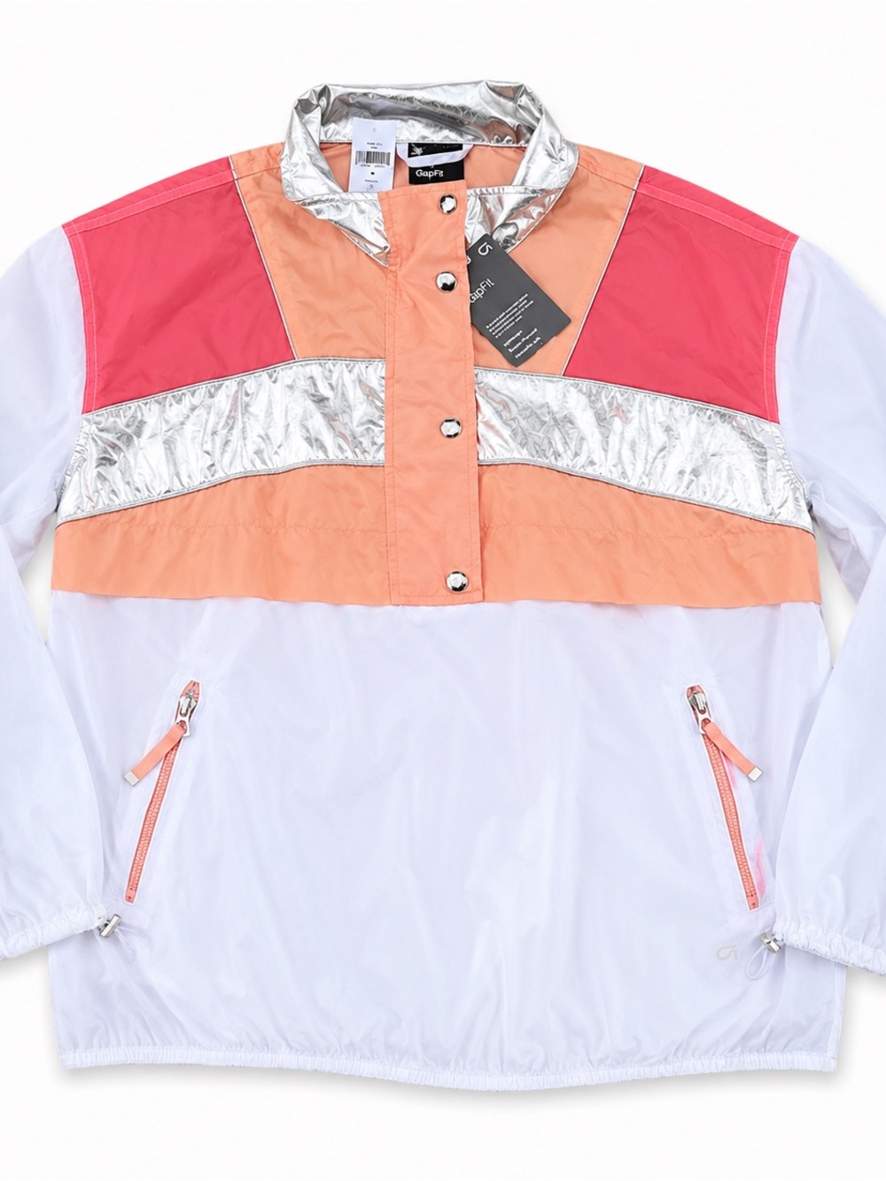 Gap fit colorblock Long Sleeve Windbreaker Jacket Pink White Orange medium $80